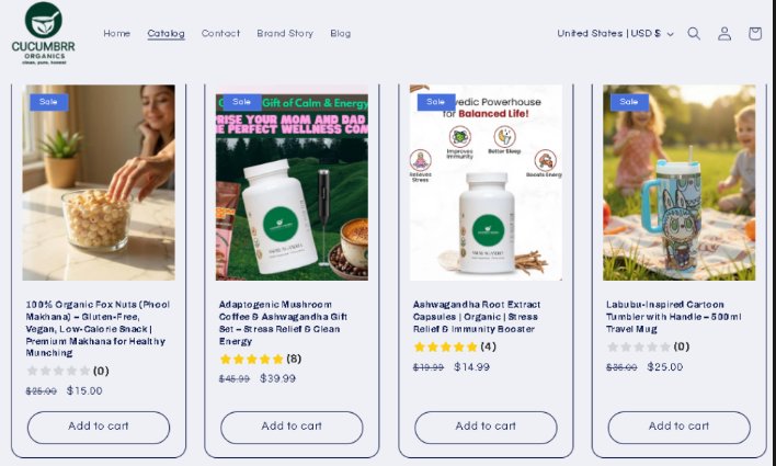 Cucumbrr Organics Shopify Store